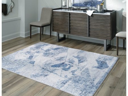 Haddam Blue Gray Cream Medium Rug on Sale