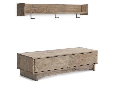 Oliah Natural Bench with Coat Rack Online