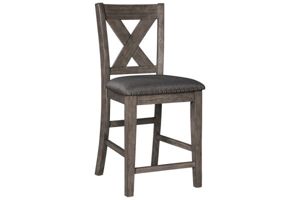 Caitbrook Gray Counter Height Upholstered Barstool, Set of 2 on Sale