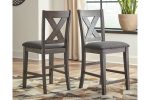 Caitbrook Gray Counter Height Upholstered Barstool, Set of 2 on Sale