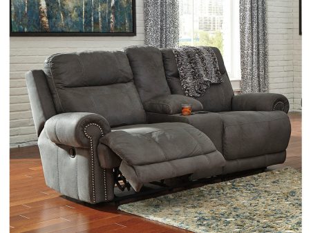 Austere Gray Reclining Loveseat with Console Online Sale