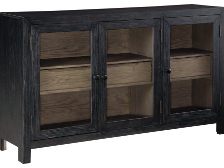 Lenston Black Gray Accent Cabinet Online now