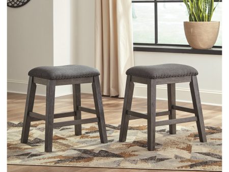 Caitbrook Gray Counter Height Upholstered Barstool, Set of 2 Sale