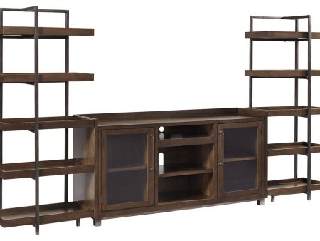 Starmore Brown Gunmetal 3-Piece Entertainment Center Hot on Sale