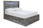 Baystorm Gray Full Panel Bed with 4 Storage Drawers Online now