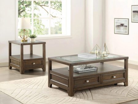 Auburn Transitional Charcoal Brown Wood Cocktail Table Fashion