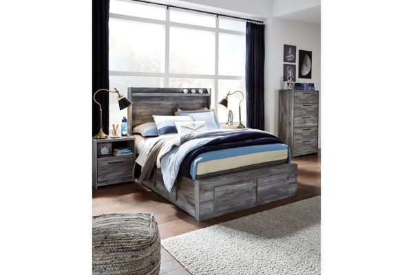 Baystorm Gray Full Panel Bed with 4 Storage Drawers Online now