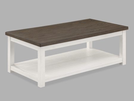 Dakota Chalk White Coffee Table with Casters For Discount