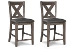 Caitbrook Gray Counter Height Upholstered Barstool, Set of 2 on Sale