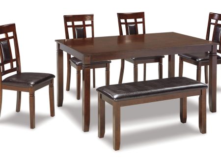 Bennox Brown Dining Table and Chairs with Bench For Sale