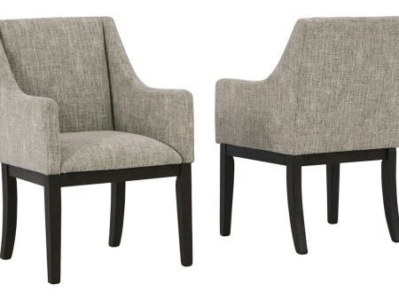 Burkhaus Dark Brown Dining Arm Chair, Set of 2 For Sale