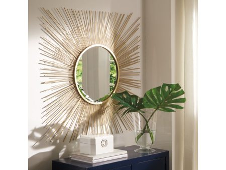 Elspeth Gold Finish Accent Mirror For Sale