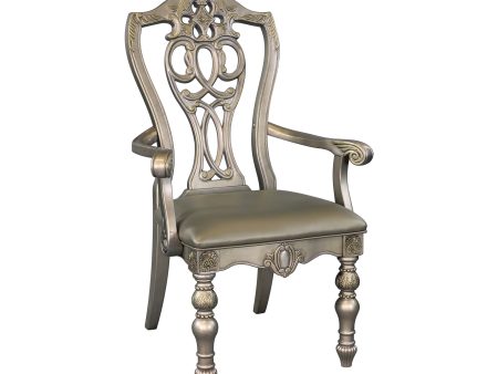 Catalonia Platinum Gold Dining Arm Chair, Set of 2 Hot on Sale