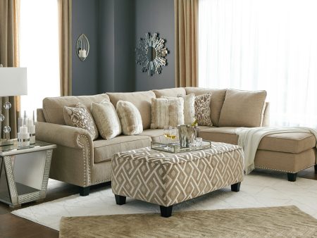 Dovemont Putty 2-Piece RAF Chaise Sectional For Sale