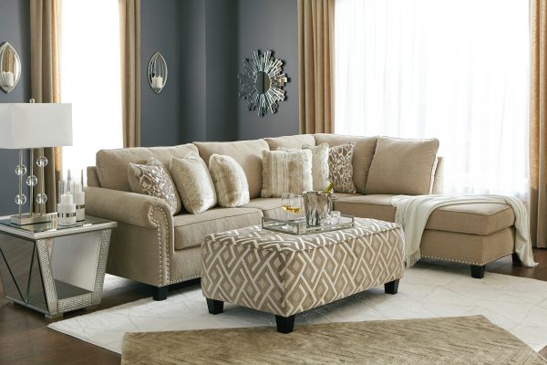 Dovemont Putty 2-Piece RAF Chaise Sectional For Sale