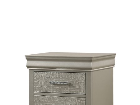 Amalia Champagne Silver Nightstand Hot on Sale