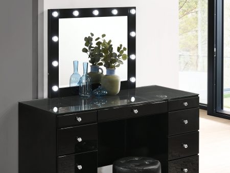 Avery Black Makeup Vanity Set with Lighted Mirror Hot on Sale