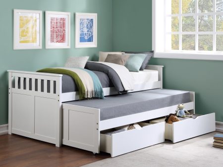 Galen White Twin Twin Bed with Storage Boxes Sale