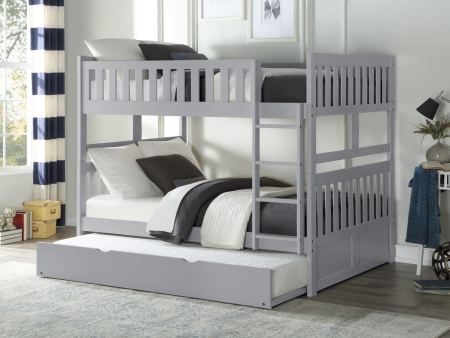 Orion Gray Full Full Bunk Bed with Twin Trundle For Discount