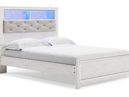 Altyra White Queen Platform Bookcase Bed For Discount