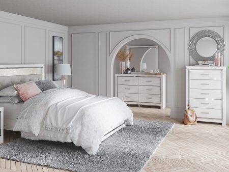 Altyra White LED Upholstered Panel Bedroom Set on Sale