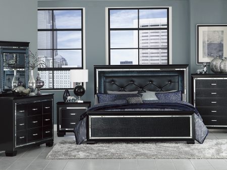 Allura Black LED Upholstered Panel Youth Bedroom Set Sale