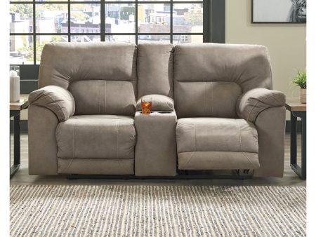 Cavalcade Slate Power Reclining Loveseat with Console For Cheap