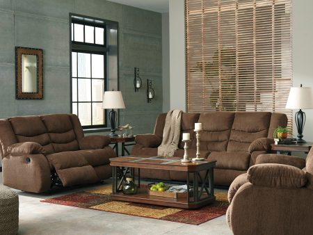 Tulen Chocolate Reclining Living Room Set For Discount