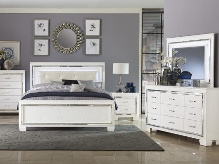 Allura White LED Upholstered Panel Youth Bedroom Set Online Sale