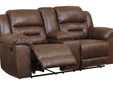 Stoneland Chocolate Reclining Loveseat with Console Fashion