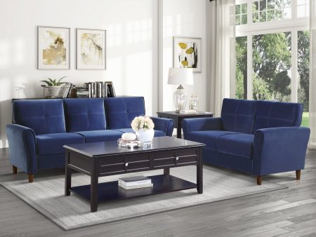 Dunleith Blue Velvet Living Room Set Fashion