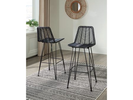 Angentree Black Bar Height Barstool, Set of 2 Sale