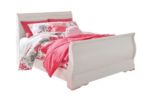 Anarasia White Full Sleigh Bed Online Hot Sale