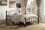 Averny Black Brown Full Metal Platform Bed Sale