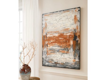 Carmely Gray White Orange Wall Art Sale