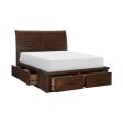 Logandale Brown King Sleigh Storage Platform Bed Cheap