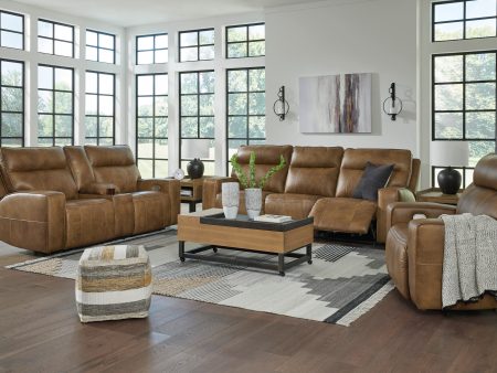 Game Plan Caramel Power Reclining Living Room Set Fashion