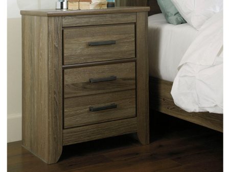 Zelen Warm Gray Nightstand Cheap