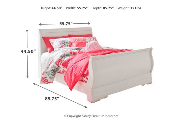 Anarasia White Full Sleigh Bed Online Hot Sale