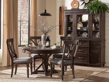 Cardano Driftwood Charcoal Round Dining Set Online