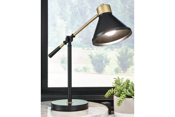 Garville Black Gold Finish Desk Lamp Cheap