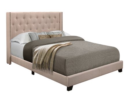 Barzini Beige Queen Upholstered Bed For Cheap