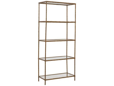 Ryandale Antique Brass Finish Bookcase For Cheap