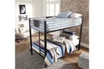 Dinsmore Black Gray Twin over Twin Bunk Bed with Ladder Supply