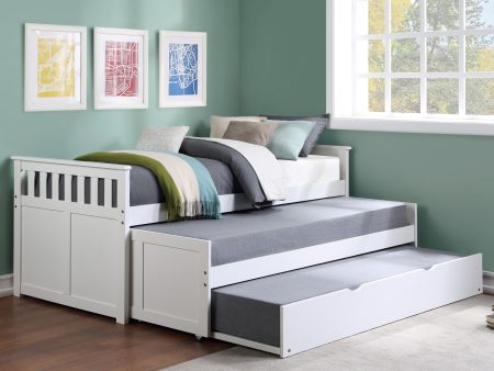 Galen White Twin Twin Bed with Twin Trundle For Sale