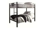 Dinsmore Black Gray Twin over Twin Bunk Bed with Ladder Supply