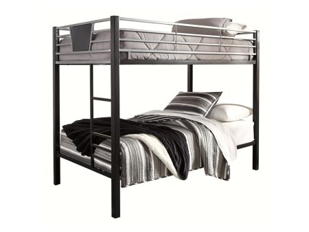 Dinsmore Black Gray Twin over Twin Bunk Bed with Ladder Supply