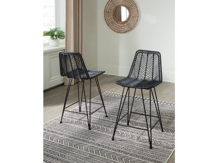 Angentree Black Counter Height Barstool, Set of 2 Discount