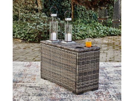 Harbor Court Gray Console with Drink Holders Online