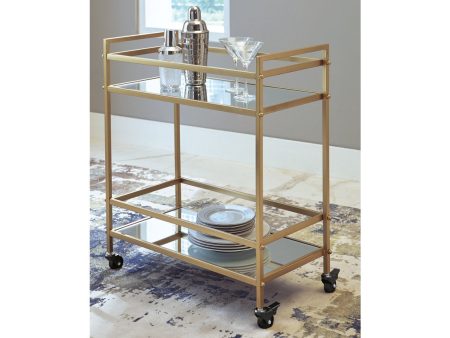 Kailman Gold Finish Bar Cart For Discount